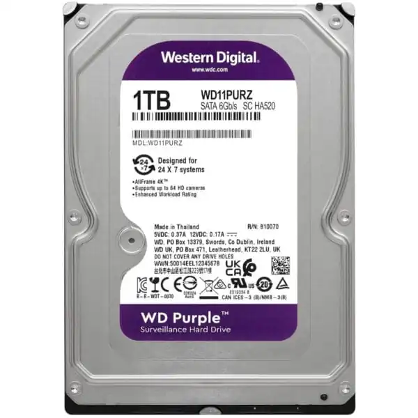 Disco Duro HDD Western Digital Purple 1TB SATA III 64MB - Image 1