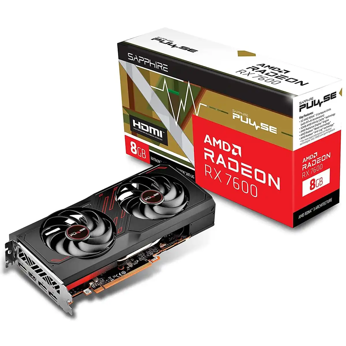 Sapphire AMD Radeon RX 7600 Pulse 8GB GDDR6